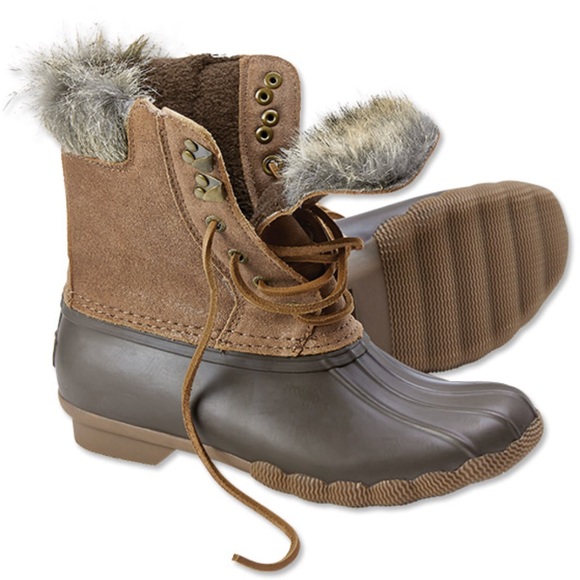 sperry duck boots with fur